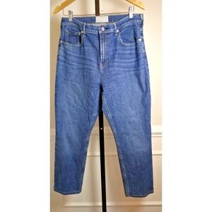 Everlane High Rise Straight Jeans 31R Women (Actual 32x27) Med Wash Stretch